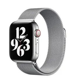 بند فلزی نقره ای مدل Milanese Loop اپل واچ 44/42 میلی متری