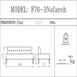 مبل سه نفره سیلا مدل F76P3-x | فروشگاه اینترنتی چندسو