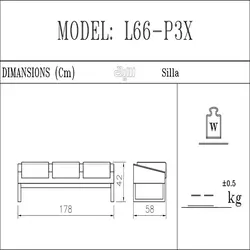 مبل سه نفره سیلا مدل L66P3 | فروشگاه اینترنتی چندسو