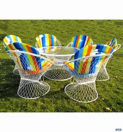 ست ميز و صندلي باغي حسنی مدل بامبو |مبلمان باغي |چندسو