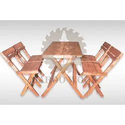 ست ميز و صندلي باغي مارو وود مدل مارو 4/5cm |مبلمان باغي |چندسو