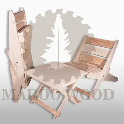 ست ميز و صندلي باغي مارو وود مدل فولدینگ |مبلمان باغي |چندسو