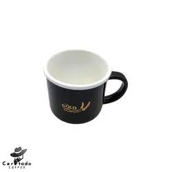 فنجان کاپوچینو طرح گلد همراه قاشق
