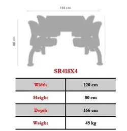 ست رستورانی چهارنفره مدل REG418X4 نیلپر - مبلمان اداری ساویس