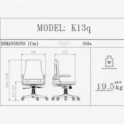 صندلی کارمندی سیلا مدل K13AC - مبلمان اداری ساویس