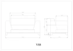 مبل دو نفره V88 لیو - مبلمان اداری ساویس