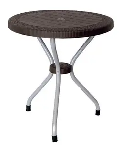 میز گرد پایه فلزی حصیر بافت ناصر پلاستیک کد 422 - مبلمان اداری ساویس