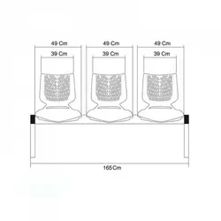 صندلی انتظار P223G دسته دار نظری - مبلمان اداری ساویس
