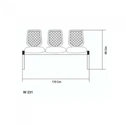 صندلی انتظار دو نفره وینر مدل پشت توری نظری - مبلمان اداری ساویس