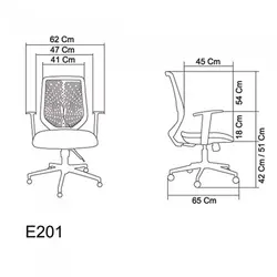 صندلی کارشناسی مدل E201 صنایع نظری - مبلمان اداری ساویس