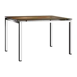 میز صفحه شیشه پایه کروم مستطیل 80*120 کد 661 نظری - مبلمان اداری ساویس