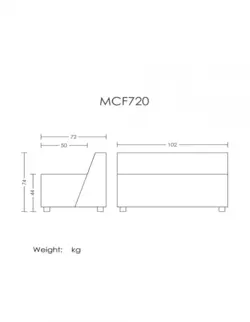 ‌مبل مکعبی دونفره مدل MCF720 آرتمن - مبلمان اداری ساویس