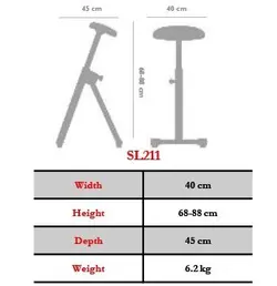 صندلی آزمایشگاهی مدل SL211 نیلپر - مبلمان اداری ساویس