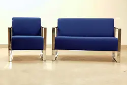 مبل اداری دونفره لیو مدل N58i پایه استیل - مبلمان اداری ساویس