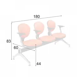 صندلی انتظار سه نفره مدل WR60 راحتیران - مبلمان اداری ساویس