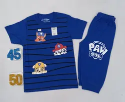 تیشرت شلوارک پسرانه سگ های نگهبان راه راه کد30738