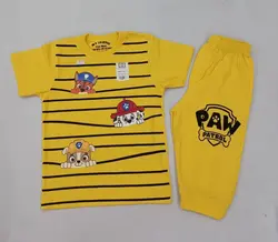 تیشرت شلوارک پسرانه سگ های نگهبان راه راه کد30738