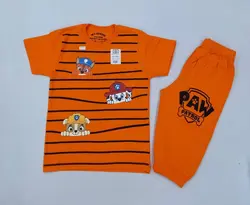 تیشرت شلوارک پسرانه سگ های نگهبان راه راه کد30738