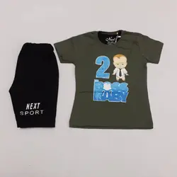تیشرت شلوارک پسرانه طرح بچه رئیس کد30319