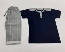 تیشرت شلوارک پسرانه طرح دودکمه کد30333 - فروشگاه اینترنتی تی تی تک