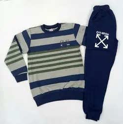 بلوز شلوار پسرانه طرح راه راهoffکد30304 - فروشگاه اینترنتی تی تی تک