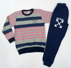 بلوز شلوار پسرانه طرح راه راهoffکد30304 - فروشگاه اینترنتی تی تی تک