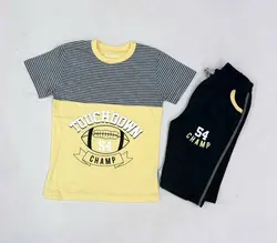 تیشرت شلوارک پسرانه راه راه04کد30633 - فروشگاه اینترنتی تی تی تک