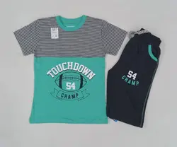 تیشرت شلوارک پسرانه راه راه04کد30633 - فروشگاه اینترنتی تی تی تک