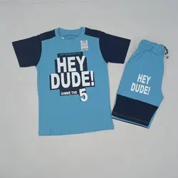 تیشرت شلوارک پسرانه طرح HEYکد30015 - فروشگاه اینترنتی تی تی تک