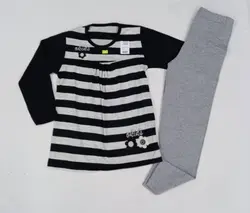 بلوز شلوار دخترانه راه راه گل کد30521 - فروشگاه اینترنتی تی تی تک