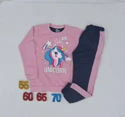 بلوز شلوار دخترانه اسب تک شاخ دار کد14103 - فروشگاه اینترنتی تی تی تک