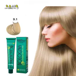 رنگ مو  بلونیا بدون آمونیاک شماره 9/1 بلوند خاکستری خیلی روشن حجم  100میل  _ BOLOGNA