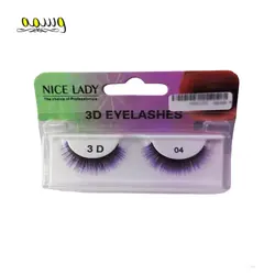 مژه مصنوعی فانتزی رنگی 3 بعدی نایس لیدی بنفش شماره 04 _ nice lady