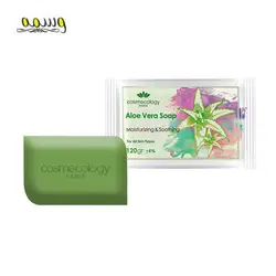 صابون مرطوب کننده آلوئه ورا مناسب انواع پوست کاسمکولوژی وزن 120 گرم _ COSMECOLOGY