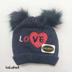 کلاه بچگانه دو پوم طرح قلب (KLT-T2282) &ndash; کلاهت