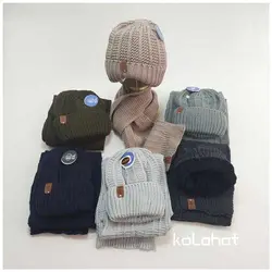کلاه و شال گردن مردانه داخل خز - عمده (KLT-2382) – کلاهت