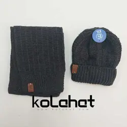 کلاه و شال گردن مردانه داخل خز - عمده (KLT-2382) – کلاهت