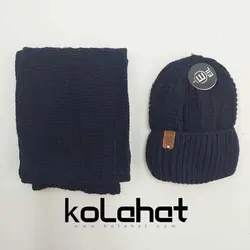 کلاه و شال گردن مردانه داخل خز - عمده (KLT-2382) – کلاهت
