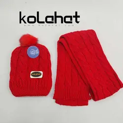 کلاه و شال گردن بچگانه داخل خز - عمده (KLT-2369) – کلاهت