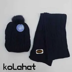 کلاه و شال گردن بچگانه داخل خز - عمده (KLT-2369) – کلاهت