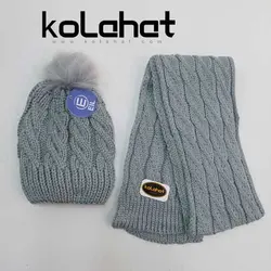کلاه و شال بافت بچگانه داخل خز (KLT-T2369) – کلاهت