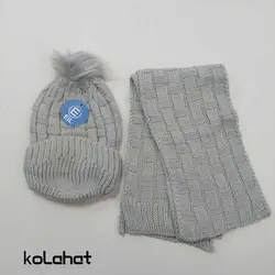 کلاه و شالگردن بافت بچگانه داخل خز (KLT-T2377) &ndash; کلاهت