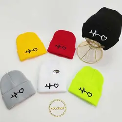 کلاه بافت رنگی طرح ضربان - عمده (KLT-2065) &ndash; کلاهت