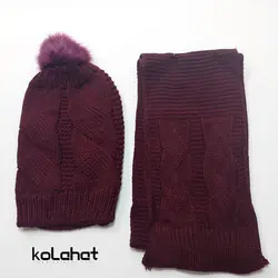 کلاه و شال گردن بافت زنانه مدل شیطونی (KLT-T2544) &ndash; کلاهت