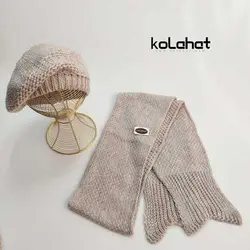 کلاه و شال گردن بافت مدل فرانسوی (KLT-T2688) &ndash; کلاهت