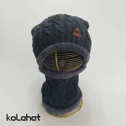 کلاه و شال گردن رینگی داخل خز - عمده (KLT-2719) – کلاهت