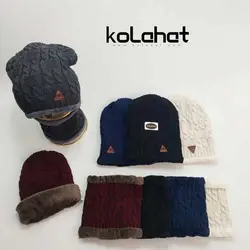 کلاه و شال گردن مردانه داخل خز (KLT-T2719) – کلاهت