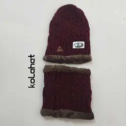 کلاه و شال گردن مردانه داخل خز (KLT-T2719) – کلاهت