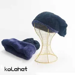 کلاه بافت شیطونی داخل خز - عمده (KLT-2795) – کلاهت