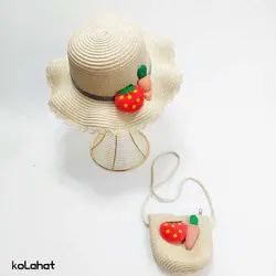 ست کیف و کلاه ساحلی طرح توت فرنگی - عمده (KLT-2825) &ndash; کلاهت